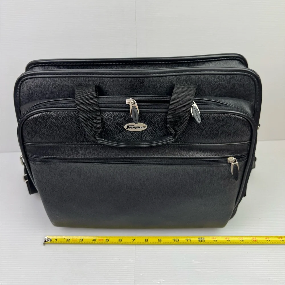 Targus Leather Notebook/Laptop Case Black W/Shoulder Strap Bag Handbag Work